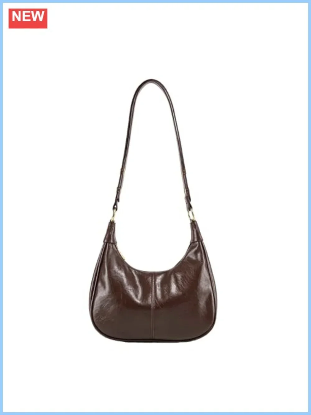 Small Crescent Hobo Bag Faux Leather Adjustable Crossbody Shoulder Purse